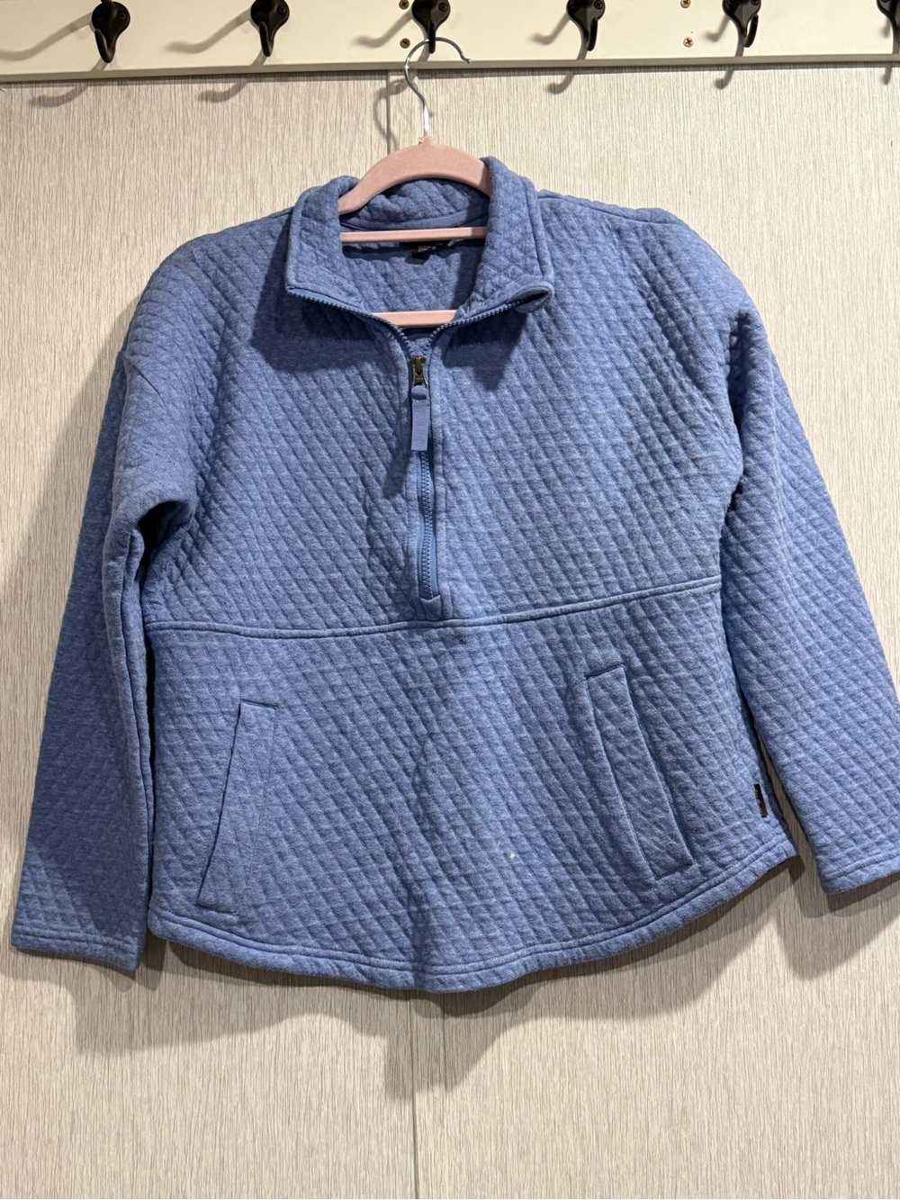 Eddie Bauer Quilted Half-Zip Pullover Jacket - Light Blue